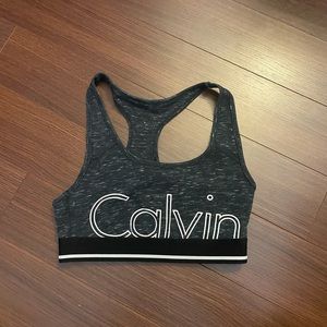 Calvin Klein dark gray heathered sports bra size small